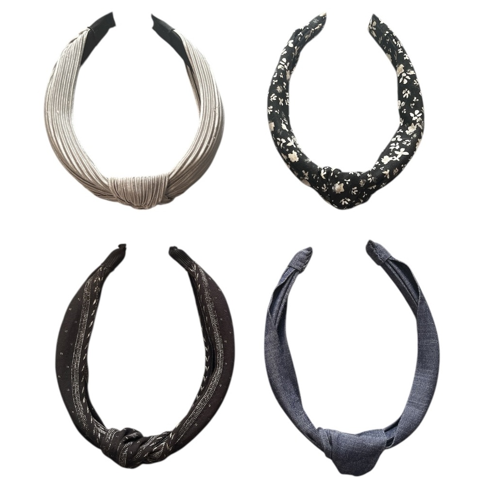 Old Navy Women's Headband Collection - Black Pattern(2) , Gray, Blue Set of 4